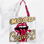 Music Hip Hop Text Black White 3d Zipper Grocery Tote Bag