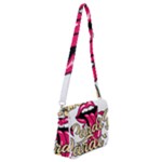 Music Hip Hop Text Black White 3d Shoulder Bag with Back Zipper