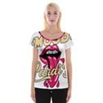 Music Hip Hop Text Black White 3d Cap Sleeve Top