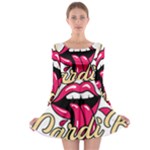 Music Hip Hop Text Black White 3d Long Sleeve Skater Dress