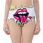 Music Hip Hop Text Black White 3d Classic High-Waist Bikini Bottoms