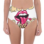 Music Hip Hop Text Black White 3d Reversible High-Waist Bikini Bottoms