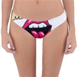 Music Hip Hop Text Black White 3d Reversible Hipster Bikini Bottoms