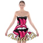 Music Hip Hop Text Black White 3d Strapless Bra Top Dress