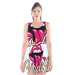 Music Hip Hop Text Black White 3d Scoop Neck Skater Dress