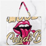 Music Hip Hop Text Black White 3d Zipper Large Tote Bag