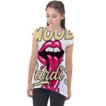 Music Hip Hop Text Black White 3d Cap Sleeve High Low Top