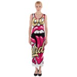 Music Hip Hop Text Black White 3d Fitted Maxi Dress