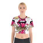 Music Hip Hop Text Black White 3d Cotton Crop Top