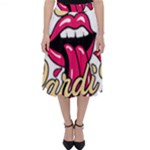Music Hip Hop Text Black White 3d Classic Midi Skirt