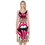 Music Hip Hop Text Black White 3d Midi Sleeveless Dress