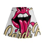 Music Hip Hop Text Black White 3d Mini Flare Skirt