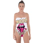 Music Hip Hop Text Black White 3d Tie Back One Piece Swimsuit