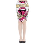 Music Hip Hop Text Black White 3d Midi Wrap Pencil Skirt