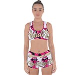 Music Hip Hop Text Black White 3d Racerback Boyleg Bikini Set