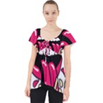 Music Hip Hop Text Black White 3d Lace Front Dolly Top