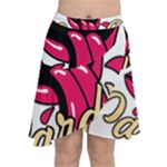 Music Hip Hop Text Black White 3d Chiffon Wrap Front Skirt