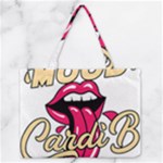Music Hip Hop Text Black White 3d Zipper Medium Tote Bag