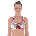 Music Hip Hop Text Black White 3d Cross Back Sports Bra