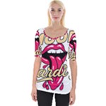 Music Hip Hop Text Black White 3d Wide Neckline T-Shirt