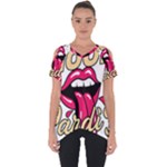 Music Hip Hop Text Black White 3d Cut Out Side Drop T-Shirt