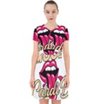 Music Hip Hop Text Black White 3d Adorable in Chiffon Dress
