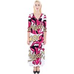 Music Hip Hop Text Black White 3d Quarter Sleeve Wrap Maxi Dress