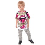 Music Hip Hop Text Black White 3d Kids  Raglan T-Shirt
