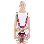Music Hip Hop Text Black White 3d Braces Suspender Skirt