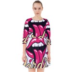 Music Hip Hop Text Black White 3d Smock Dress