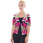 Music Hip Hop Text Black White 3d Cropped Button Cardigan