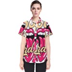 Music Hip Hop Text Black White 3d Women s Short Sleeve Shirt