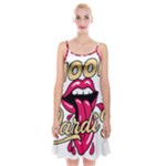 Music Hip Hop Text Black White 3d Spaghetti Strap Velvet Dress
