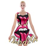 Music Hip Hop Text Black White 3d Velvet Skater Dress