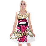 Music Hip Hop Text Black White 3d Reversible Velvet Sleeveless Dress