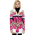Music Hip Hop Text Black White 3d Button Up Hooded Coat 