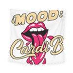 Music Hip Hop Text Black White 3d Square Tapestry (Small)