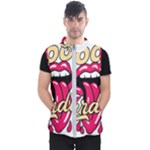 Music Hip Hop Text Black White 3d Men s Puffer Vest