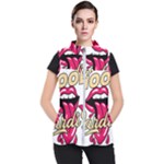Music Hip Hop Text Black White 3d Women s Puffer Vest
