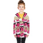 Music Hip Hop Text Black White 3d Kids  Double Breasted Button Coat
