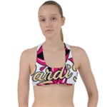 Music Hip Hop Text Black White 3d Criss Cross Racerback Sports Bra