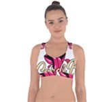 Music Hip Hop Text Black White 3d Cross String Back Sports Bra