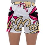 Music Hip Hop Text Black White 3d Sleepwear Shorts