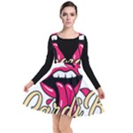 Music Hip Hop Text Black White 3d Plunge Pinafore Dress