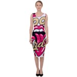 Music Hip Hop Text Black White 3d Sleeveless Pencil Dress