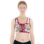 Music Hip Hop Text Black White 3d Sports Bra With Pocket