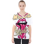 Music Hip Hop Text Black White 3d V-Neck Dolman Drape Top