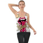 Music Hip Hop Text Black White 3d Chiffon Cami