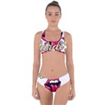 Music Hip Hop Text Black White 3d Criss Cross Bikini Set