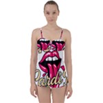 Music Hip Hop Text Black White 3d Babydoll Tankini Set